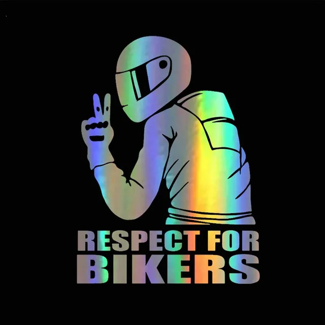 Samolepka na auto respect for biker
