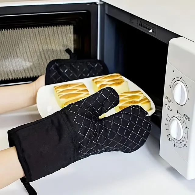 Silikónová mitten a pot rohož, vystužené tepelne odolné rukavice a izolovaná rohož, rukavice Proslip v kuchyni