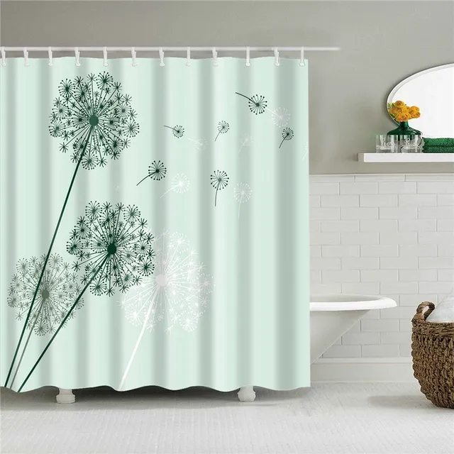 Practical bathroom curtain with flower motif