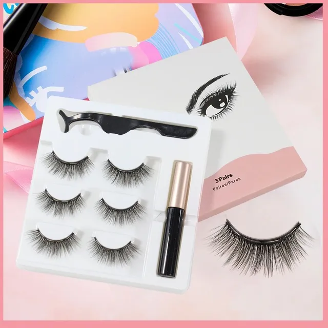 Magnetic eyelashes and eyeliner set