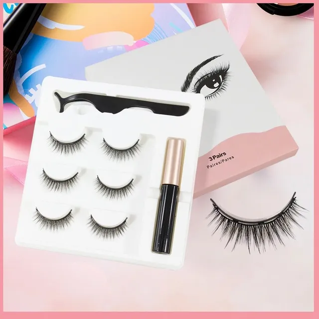 Magnetic eyelashes and eyeliner set