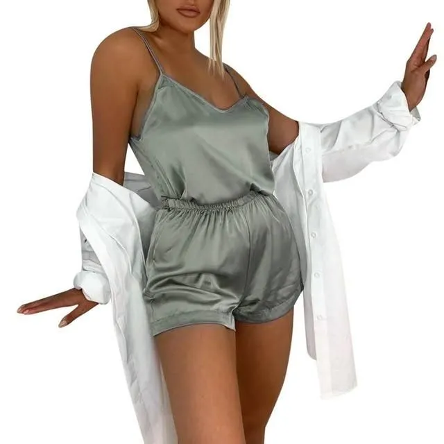 Ladies sexy satin pyjamas