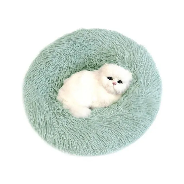 Fluffy bed for dogs and cats light-green 40cm-2kg-sleep