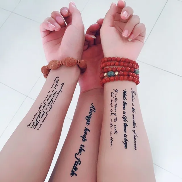 Simple Texts Fake Tattoo