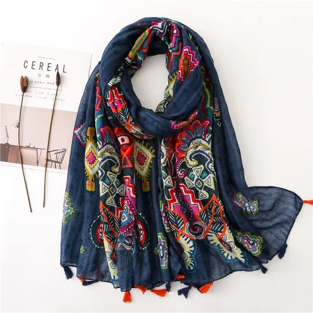 Luxury fine scarf with different patterns