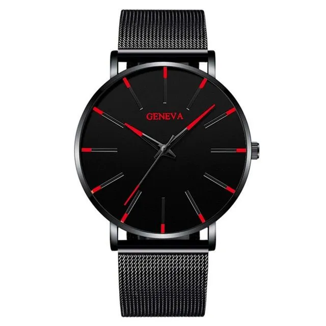 Stylish modern men's watch Nero