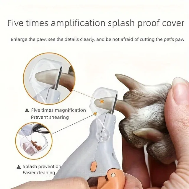 Safe claw trimmer for pets with LED light