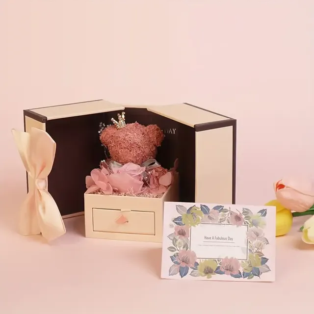 Bel amour : set cadeau avec rose éternelle et colliers pour maman pour la fête des mères, la Saint-Valentin et d'autres fêtes