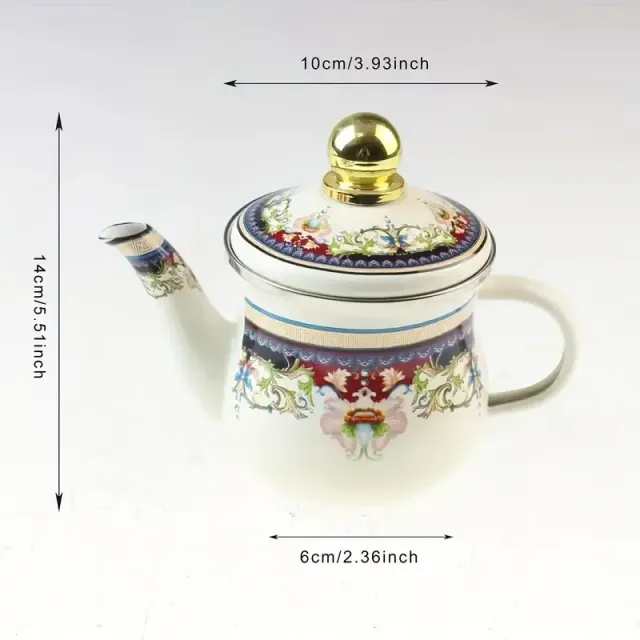 1 Piece Enamel Kettle, 0,5 L, Tea Cup