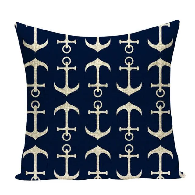 Nice and cosy cushion cover with nautical patterns