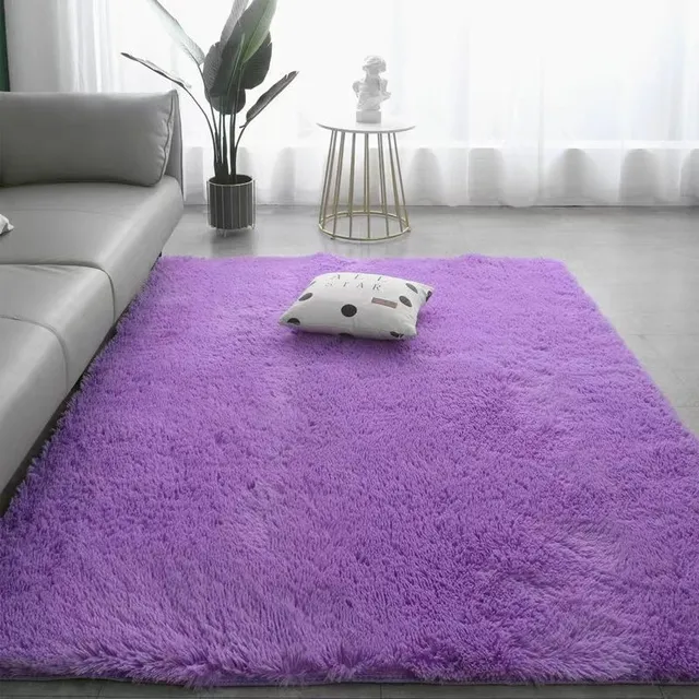 Beautiful original modern minimalist single-colored plush carpet into the house Miriam