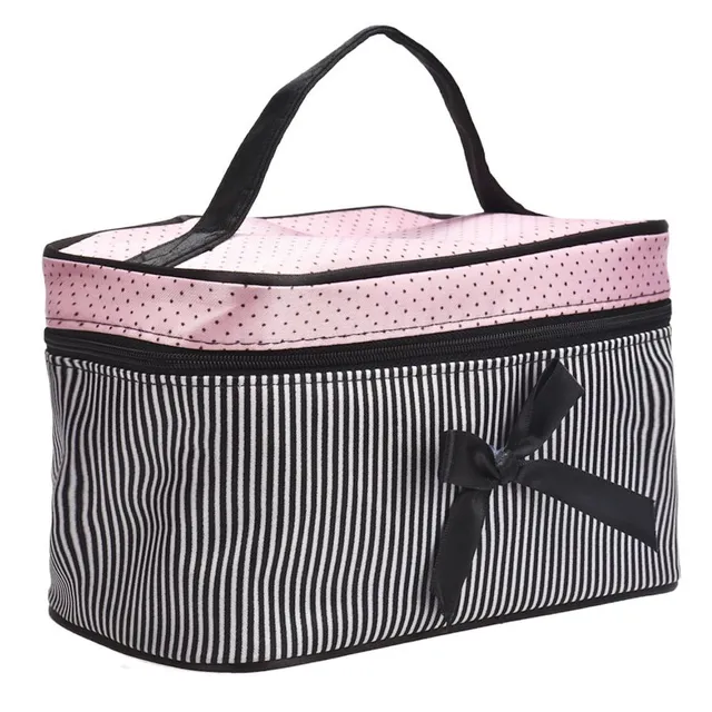 Cosmetic bag with bow- 2 colors