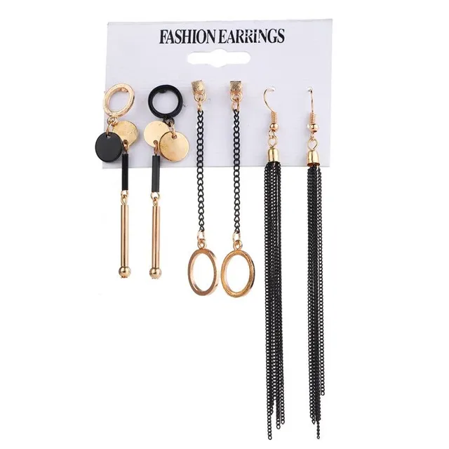 Luxury original set of modern trendy earrings in different shapes and sizes Newman