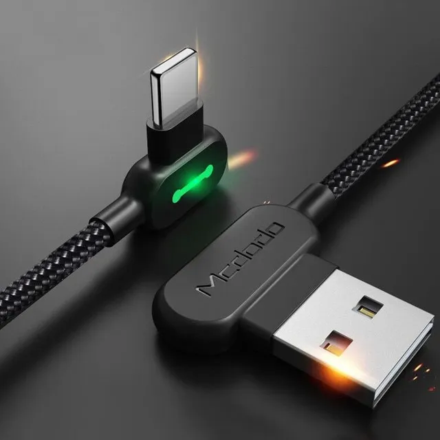 Cablu USB de încărcare rapidă Lightning îndoit pentru iPhone