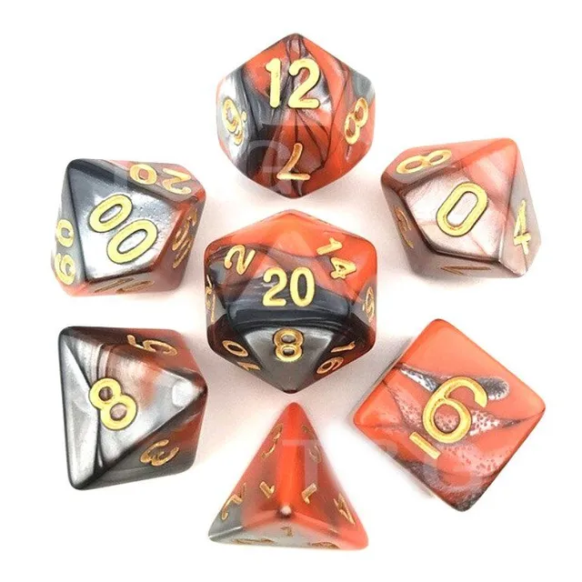 Set of multi-wall Dnd dice for RPG