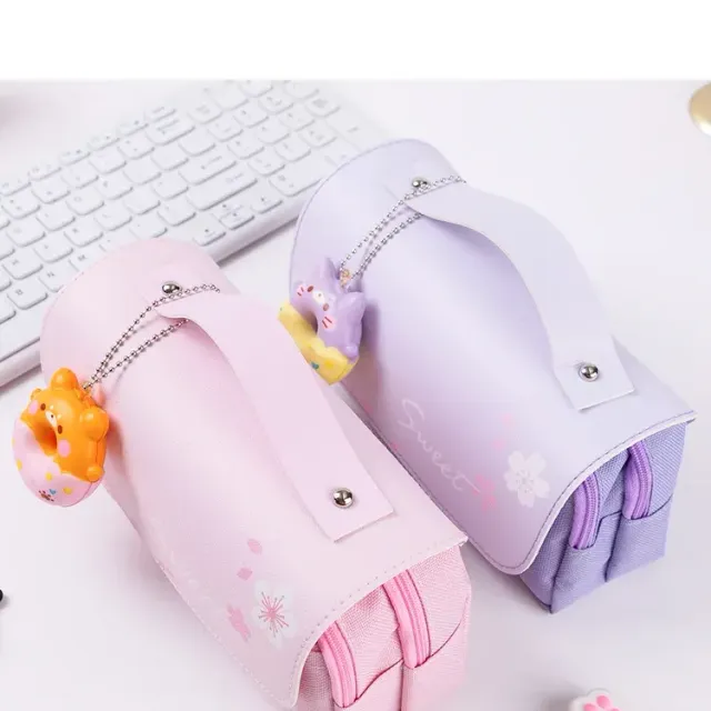 Cute kawaii penal with large capacity for girls, office supplies, students and school supplies