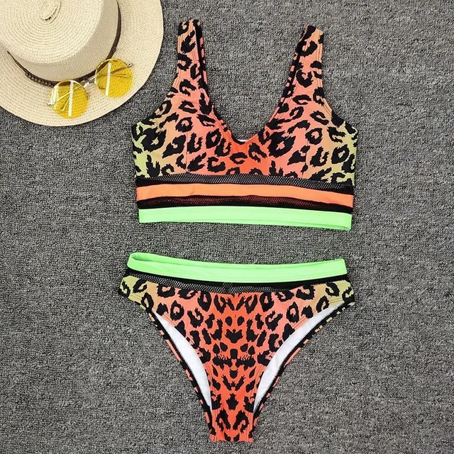 Sexy leopard swimsuit with push up effect