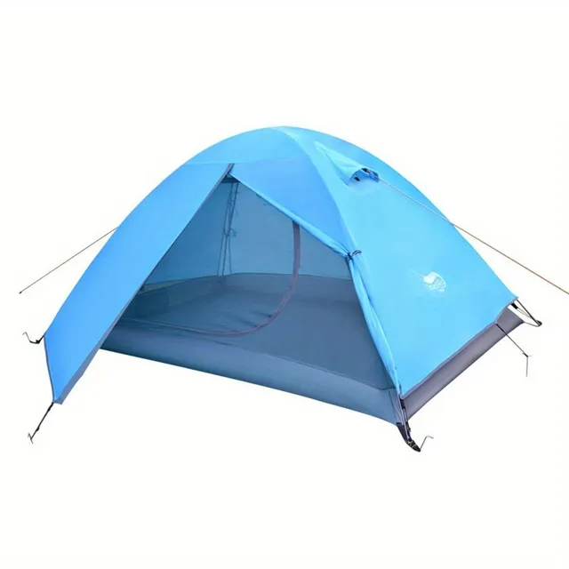 Cort dublu strat pentru două persoane, cort portabil de camping pentru exterior rezistent la ploaie și cremă de protecție solară