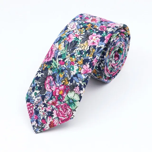 Stylová unisex kravata s květinovým motivem Clive