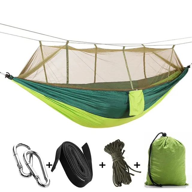 Tourist hammock with mosquito net