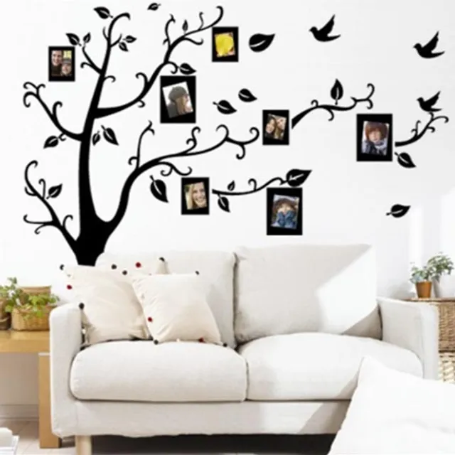 Large self-adhesive wall tree with photo frame