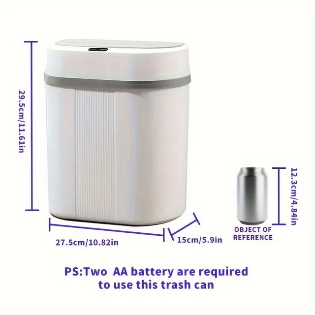 Úsporný chytrý bezdotykový koš na odpadky do koupelny, elektrický, vodotěsný, úzký