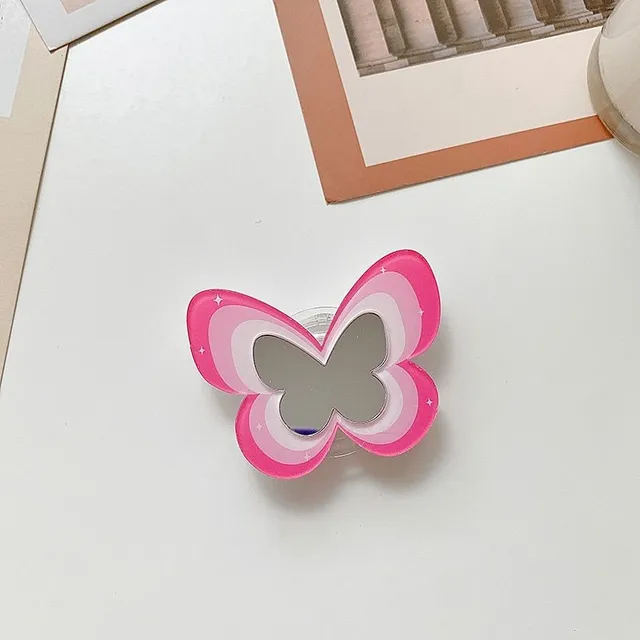 Uroczy uchwyt PopSockets z lusterkiem w kształcie motyla