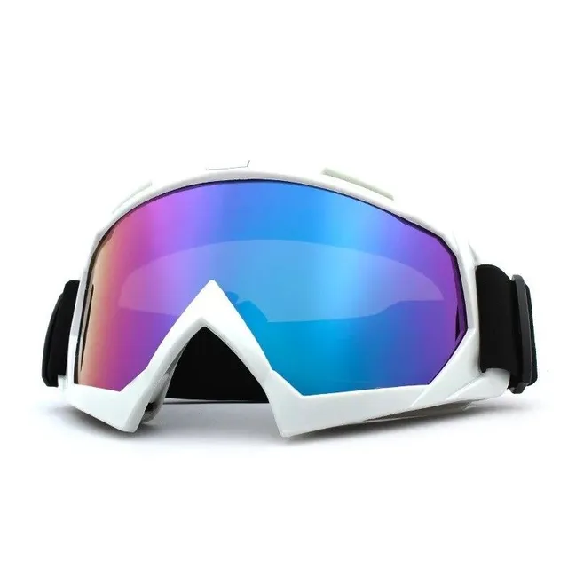 Ochelari de schi rezistenți la vânt cu protecție UV400 și filtru reflectorizant - Ochelari de schi și snowboard anti-aburire 18,5 x 5,7 cm