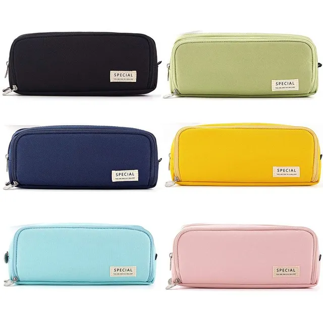 Original stylish monochrome modern school pencil case with large volume and multiple pockets