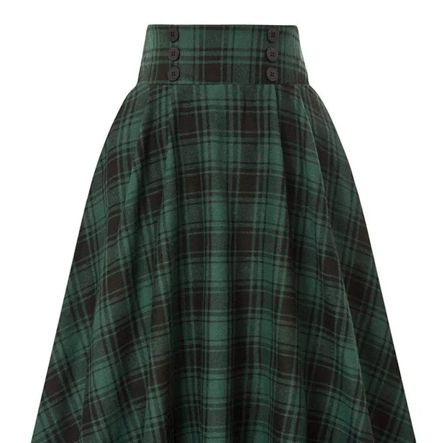 Women's fashion wool skirt with high waist