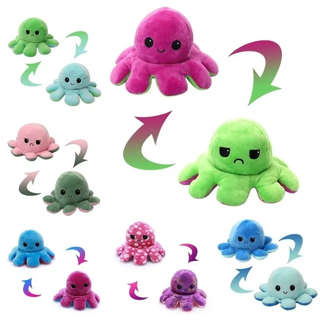 Reversible mood changing stuffed animal - octopus