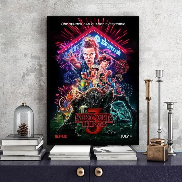 Stylowy plakat oparty na filmie Stranger Thing