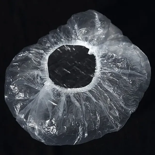 Set of disposable shower caps for hair - transparent