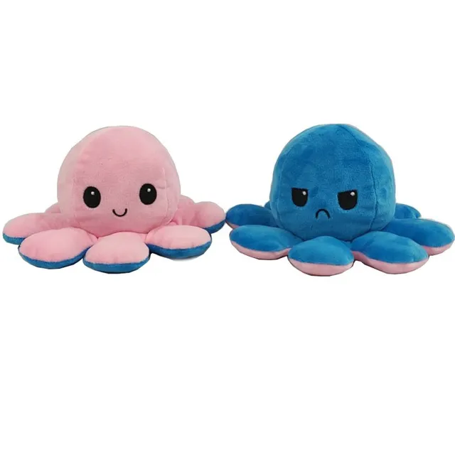 Reversible plush octopus in different variants
