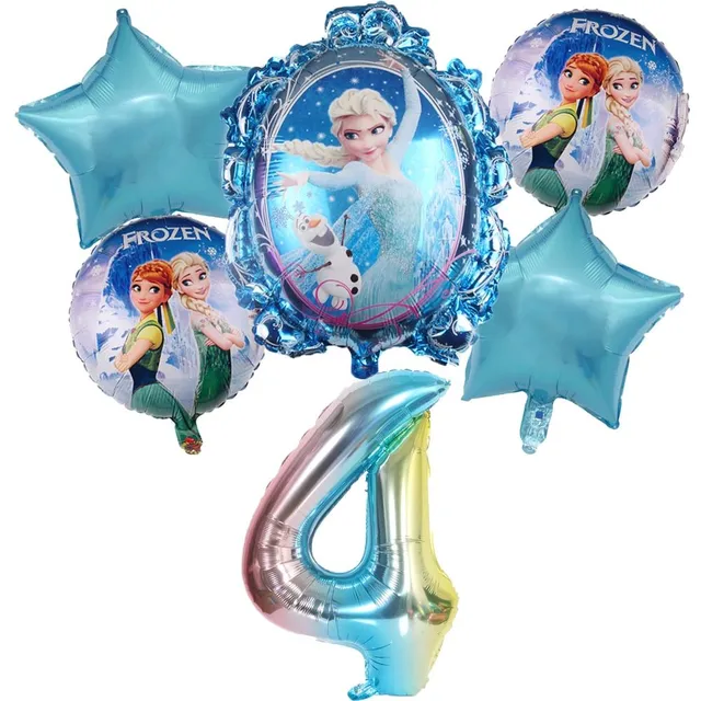 Set albastru pentru copii cu cifre gonflabile Elsa