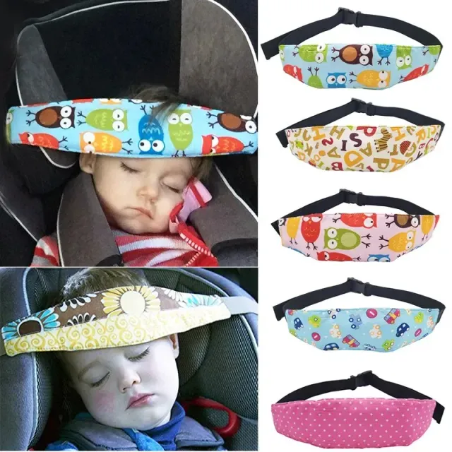 Detský nastaviteľný vankúš pre bezpečný spánok v aute a podperná hlavička v autosedačke