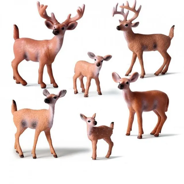 Deer figurines 6 pcs