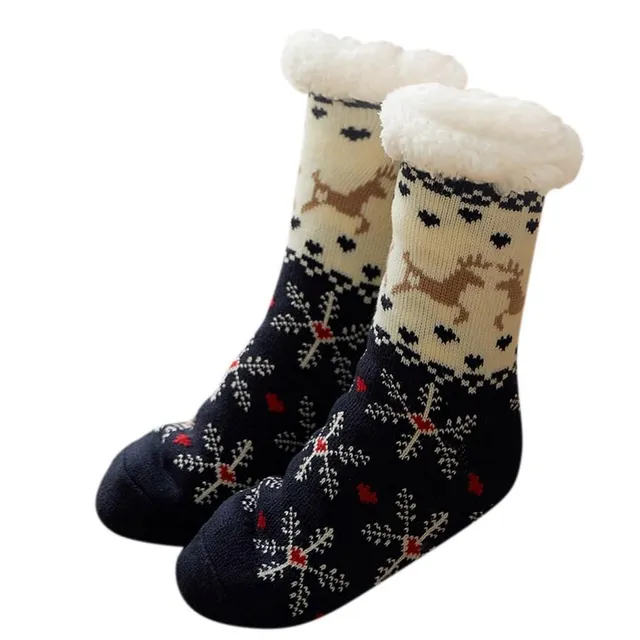 Women's insulated winter socks with cute Christmas motif