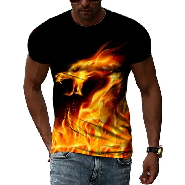 Men's modern short sleeve T-shirt with original abstract print Noah