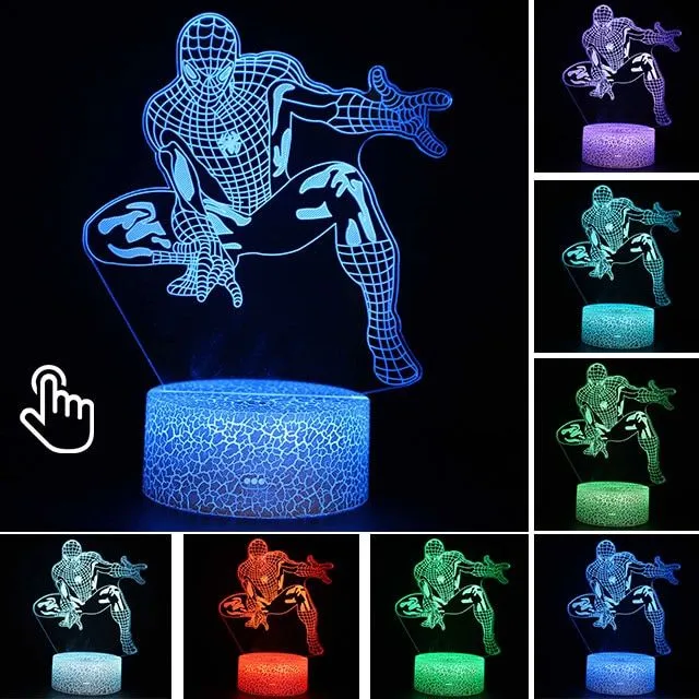 Szobalámpa 3D illúzióval Spiderman