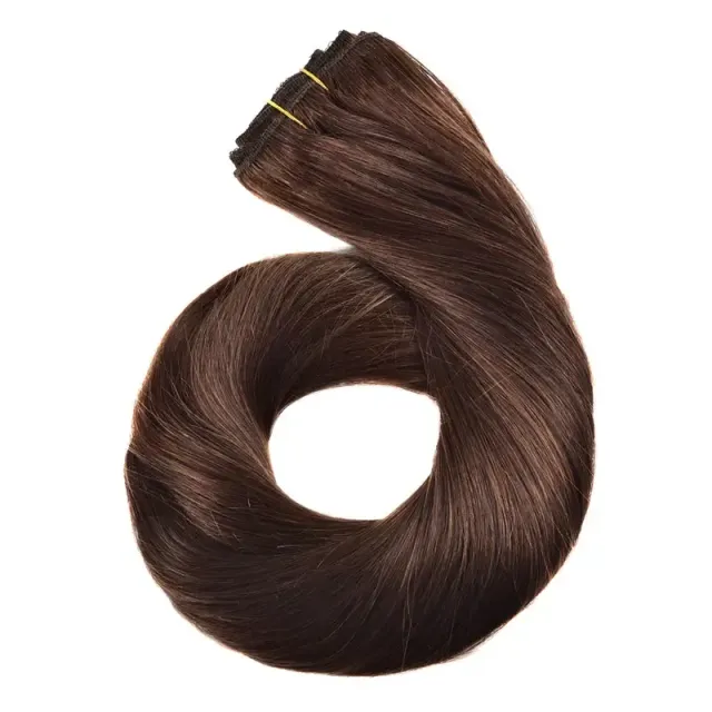 Extensions de cheveux naturels à clip pour femmes et filles - lisses, Remy, pour un usage quotidien