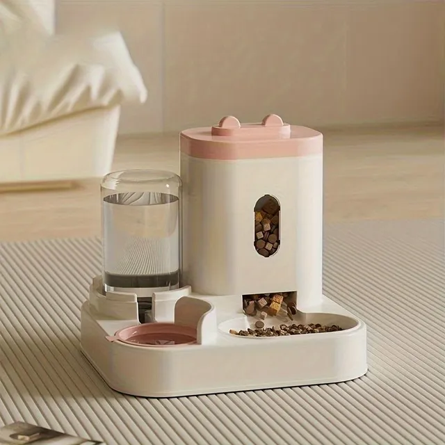 Comfortable feeder and fountain for cats - without electricity