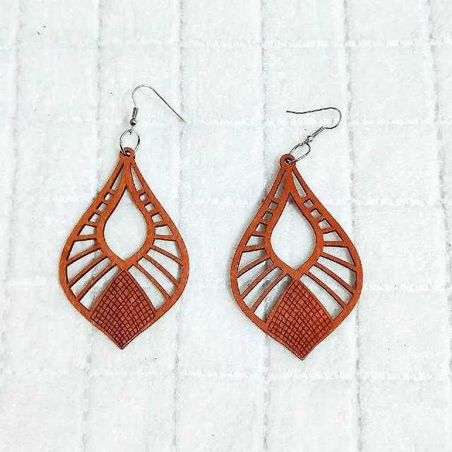 Women's luxury earrings made of African wood