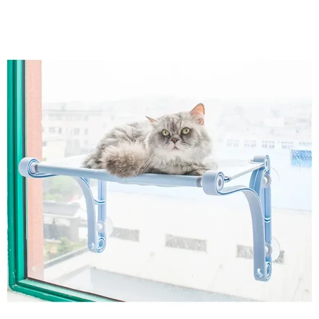 Raft de odihnă pentru pisici cu ventuze pentru fereastră