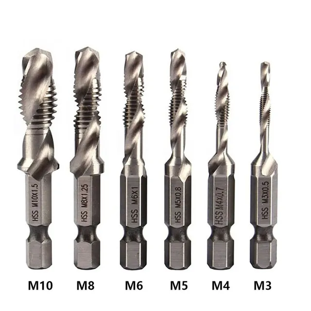 Impact drill Titanium hex shanks HSS thread Metric impact drills Screw set M3 M4 M5 M6 M8 M10 Hand tools