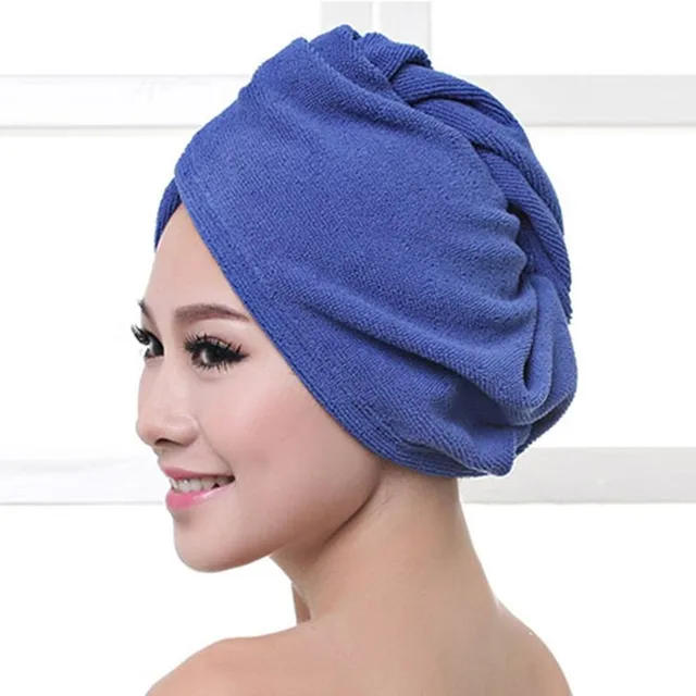 Quick Drying Hair Towel Bath 60x25cm navy-blue