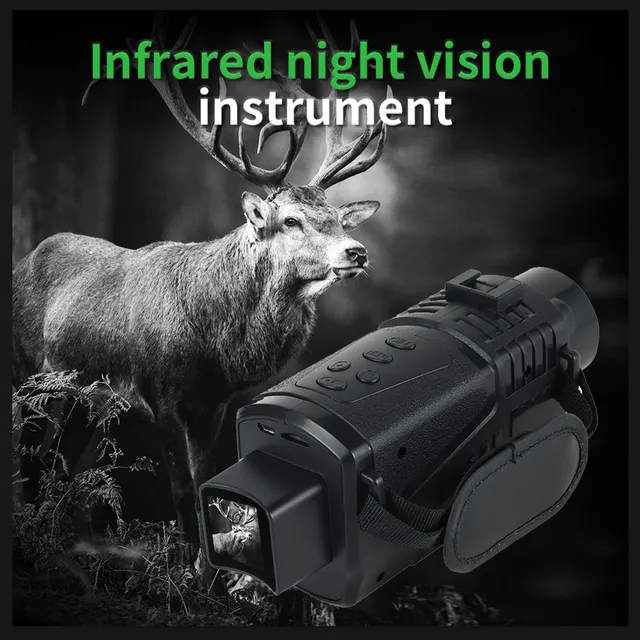 Night vision R17 - Infrared view, 5x digital zoom, Pocket monocular, Photos and videos, Suitable for camping, travel, night fishing