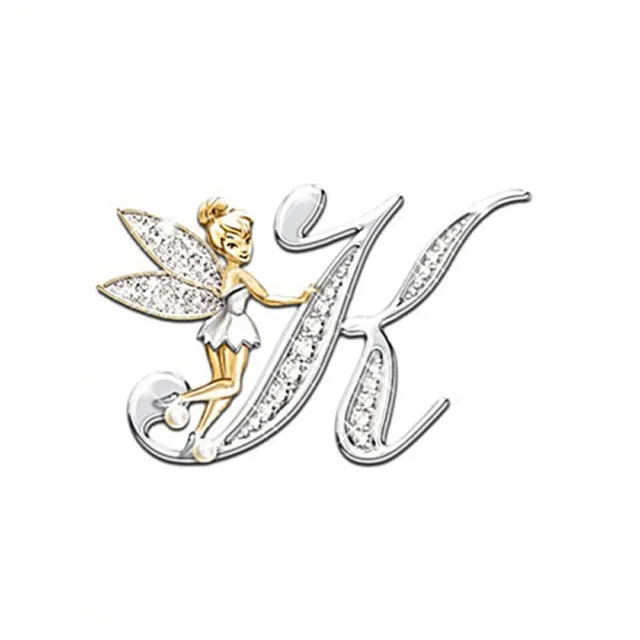 Luxury glitter brooch with letter - Fairy