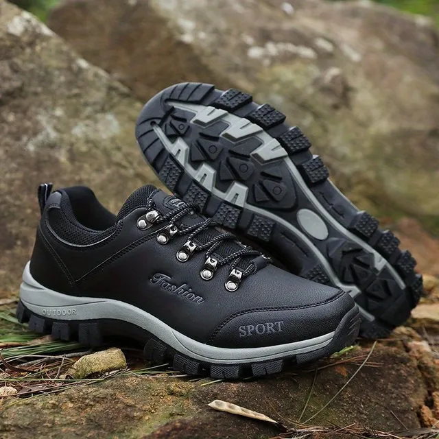 Men's waterproof hiking shoes, laced comfortable non-slip sneakers for men for all seasons - outdoor, hiking, trekking