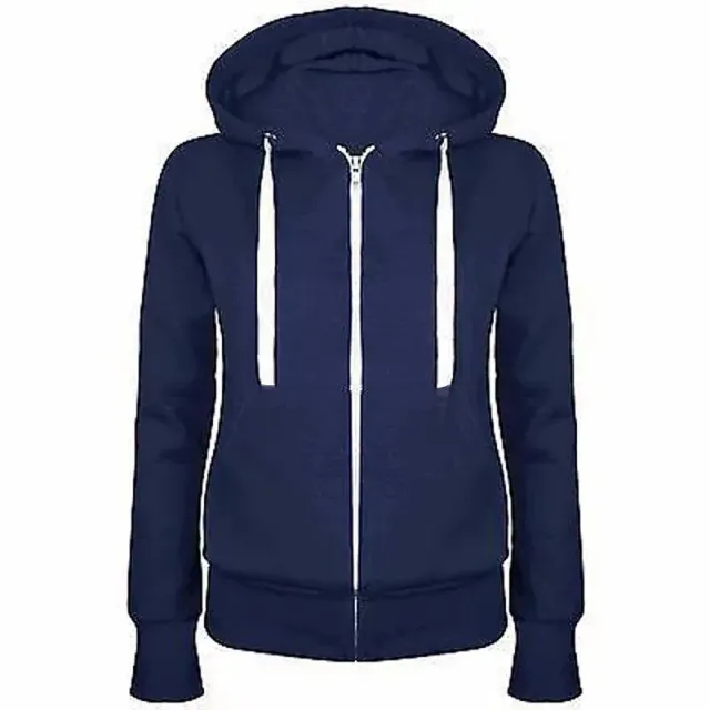 Trends sweatshirt for women with hood, zipper, polyester fiber and long sleeve